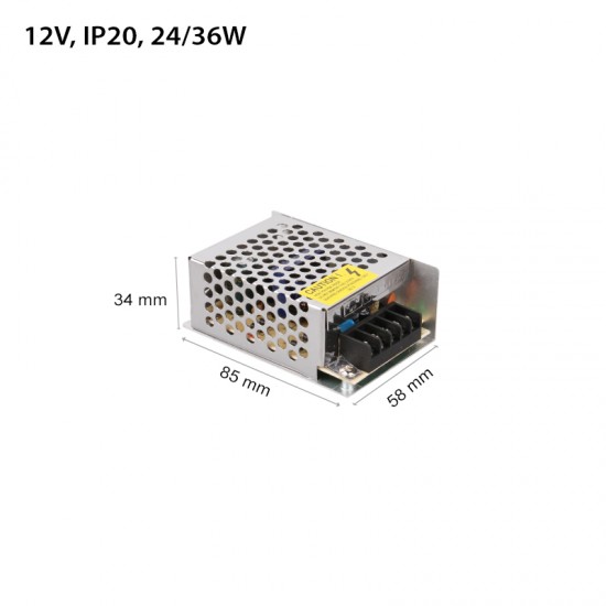  ΤΡΟΦΟΔΟΤΙΚΟ ΜΕΤΑΛΛΙΚΟ 12V 24W SLIM 2R