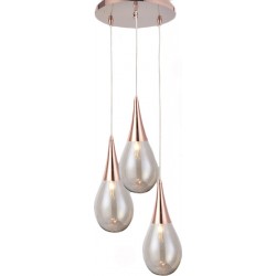  Aca Μοντέρνο Κρεμαστό Φωτιστικό Τρίφωτο Μπάλα με Ντουί E14 σε Μαύρο Χρώμα