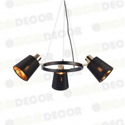  Aca Μοντέρνο Κρεμαστό Φωτιστικό Τρίφωτο με Ντουί E27 σε Μαύρο Χρώμα