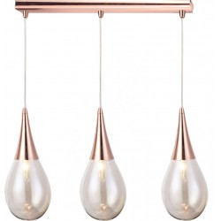  Aca Μοντέρνο Κρεμαστό Φωτιστικό Τρίφωτο Ράγα με Ντουί E14 σε Μαύρο Χρώμα