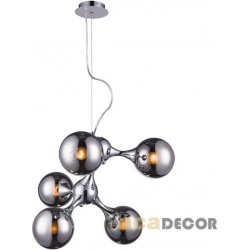  Aca Μοντέρνο Κρεμαστό Φωτιστικό Τρίφωτο με Ντουί E14 σε Ασημί Χρώμα