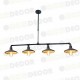  Φωτιστικό Οροφής - Ράγα AR4174P130BG 4ΧΕ27 Black-Gold Aca Decor
