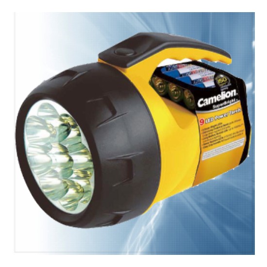 ΦΑΚΟΣ FL-9LED-4R6B ΜΕ ΜΠΑΤΑΡΙΕΣ CAMELION
